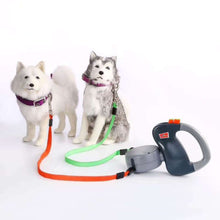 Dog retractable one tow two tow rope bidirectional pet traction device automatic retractable pet supplies