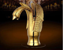 European-style antique faucet Swan Hot and cold washbasin faucet retro all copper under the basin golden faucet