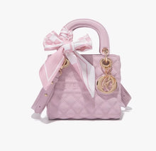 Official website Little C&K Pink Diamond Grid Daifei Bag for Girls' Birthday Gift 2024 New Light Luxury Handbag Crossbody Bag