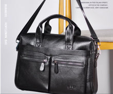 Leather men's bag, business handbag, briefcase, single shoulder crossbody bag, top layer cowhide computer bag, large capacity