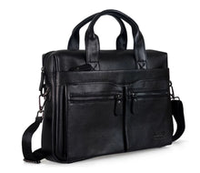 Leather men's bag, business handbag, briefcase, single shoulder crossbody bag, top layer cowhide computer bag, large capacity