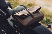 Harley motorcycle folding top layer cowhide shoulder bag, casual trend motorcycle men's crossbody bag, crazy horse leather motorcycle back
