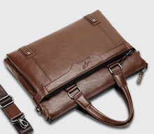 Binli Kangaroo Men's Handbag, Genuine Leather Crossbody Bag, Men's Business briefcase, Horizontal Leather Shoulder Casual Backpack