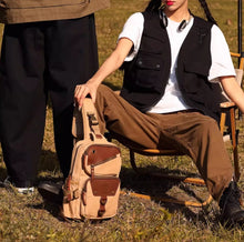 2024 New Fashionable Multi functional Waist Bag for Men, Men's Crossbody Bag, Canvas Single Shoulder Backpack, Men's Bag, Women's Bag