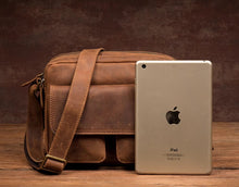 Slow Time Retro Handmade Crazy Horse Leather Crossbody Bag Men's Baotou Layer Leather Shoulder Bag Leather Backpack Casual Shoulder Bag