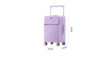LightGo wide pull rod large capacity student suitcase, female front opening 20 inch boarding case, password for male travel suitcase