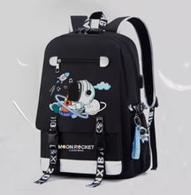 Password backpack anti-theft with lock for elementary school students in grades three to six, lightweight for men, night light for boys, backpack for junior high school students, trendy
