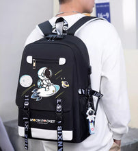 Password backpack anti-theft with lock for elementary school students in grades three to six, lightweight for men, night light for boys, backpack for junior high school students, trendy