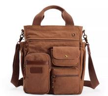 Postman bag, men's laptop bag, multifunctional briefcase, business shoulder bag, canvas crossbody, large capacity backpack