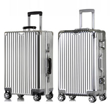 All aluminum magnesium alloy suitcase with universal wheels, men's luggage, women's boarding case, 24 inch password box, leather box, travel suitcase