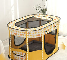 Pet Deduo Cat Delivery Room Closed Cat Nest Isolation Fence Dog Delivery Bed Cat Pregnancy Breeding Nest Fertility Box Foldable Yellow Medium