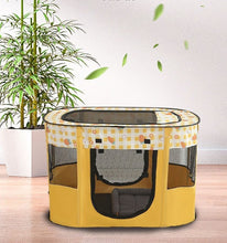 Pet Deduo Cat Delivery Room Closed Cat Nest Isolation Fence Dog Delivery Bed Cat Pregnancy Breeding Nest Fertility Box Foldable Yellow Medium