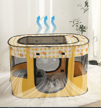 Pet Deduo Cat Delivery Room Closed Cat Nest Isolation Fence Dog Delivery Bed Cat Pregnancy Breeding Nest Fertility Box Foldable Yellow Medium