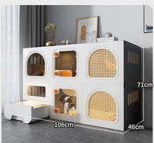 Kosi cat cage with toilet integrated, suitable for big cats at home, cat villas, super large free space, cat cabinet, double-layer cat house