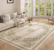 Light luxury high-end green carpet living room, no wash, erasable sofa, coffee table, floor mat 2024 new French style bedroom bedside