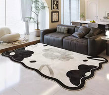 Thickened double-layer removable washable machine washable antique style carpet living room 2024 new non adhesive floor mat removable