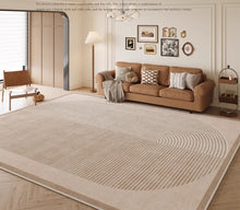 French Cream Style Carpet Living Room Light Luxury Premium 2024 New Bedroom Home Waterproof and Anti Staining Floor Mat Wabi Sabi Style