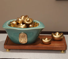 Ceramic treasure trove ornaments attract wealth, new Chinese style home, living room, office high-end decorations, opening gifts