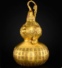 Copper Baifu gourd ornament, pure brass desktop, living room, office entrance, attracting wealth, receiving wealth, town residence, large decoration