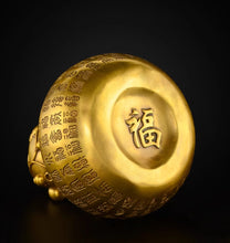 Copper Baifu gourd ornament, pure brass desktop, living room, office entrance, attracting wealth, receiving wealth, town residence, large decoration