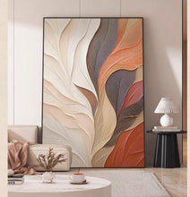 Wabi Sabi style orange living room decoration painting texture abstract sofa background wall mural modern minimalist foyer hanging painting