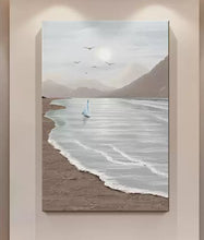 Modern minimalist living room decoration painting, smooth sailing, three-dimensional sandstone hanging painting, high-end entrance hall landscape painting