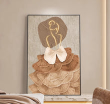 Abstract figure living room floor painting Wabi Sabi style texture painting entrance decoration painting high-end sofa background wall hanging painting