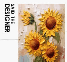 Sunflower living room decoration painting, high-end feeling, light luxury, grand atmosphere, sofa background, wall hanging painting, entrance texture painting, floor painting