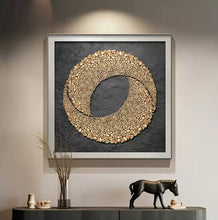 Stone running entrance hall decoration painting abstract square restaurant mural modern light luxury high-end feeling living room hanging painting