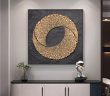 Stone running entrance hall decoration painting abstract square restaurant mural modern light luxury high-end feeling living room hanging painting