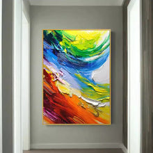 Hand drawn oil painting, modern three-dimensional black and white orange waves, abstract living room sofa, background wall, entrance texture decoration painting