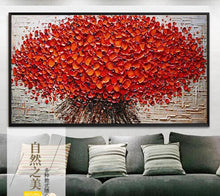 Living room, light luxury, simple, pure handmade, oil painting, sofa, background wall, mural, entrance decoration, finished product, hanging painting, attracting wealth tree