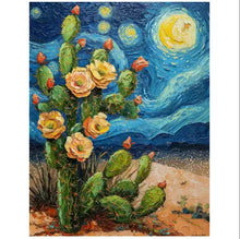 Van Gogh Starry Sky Cactus Flower Living Room Wall Decoration Painting Hand drawn Oil Painting World Famous Painting Entrance Hanging Painting Mural Painting