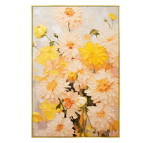 Yellow flower petal decoration painting, living room three-dimensional texture, dining room entrance, bedroom, wall hanging painting