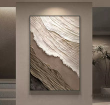 Wave pure hand-painted living room sofa background wall hanging painting abstract texture sense entrance decoration painting large floor mural
