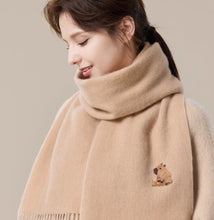 Jiumu Pure Wool Scarf Women's Autumn and Winter Thickened Warm Cute Rabbit Girlfriend Birthday Gift Neck Shawl Gift Box
