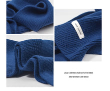 Aouu Lee Klein Blue Women's Solid Color Scarf with White Yarn Men's Scarf, Korean Spring and Autumn Winter Shawl Couple Style