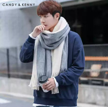 Candy&Kenny Fashion Versatile Color blocked Scarf 2024 Winter Unisex Simple Warm Scarf