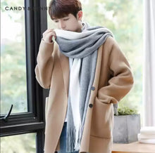 Candy&Kenny Fashion Versatile Color blocked Scarf 2024 Winter Unisex Simple Warm Scarf