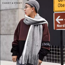 Candy&Kenny Fashion Versatile Color blocked Scarf 2024 Winter Unisex Simple Warm Scarf