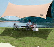 Yunshanke Black Rubber Tent Outdoor Camping Large Camping Table and Chair Complete Equipment Picnic Sunscreen Sunshade Shed