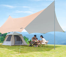 Primitive person painted silver canopy tent outdoor camping table and chair set six piece set sunshade camping rainproof equipment cloth