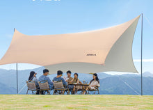 Primitive person painted silver canopy tent outdoor camping table and chair set six piece set sunshade camping rainproof equipment cloth