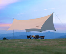 Primitive person painted silver canopy tent outdoor camping table and chair set six piece set sunshade camping rainproof equipment cloth