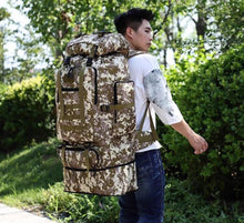 110L expandable large capacity backpack for men, waterproof Oxford outdoor hiking backpack, travel and work luggage backpack