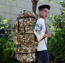 110L expandable large capacity backpack for men, waterproof Oxford outdoor hiking backpack, travel and work luggage backpack