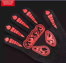 High temperature resistant and fire-resistant gloves with five fingers for insulation, heat resistance, and anti scalding. Thickened catering clay pot, baking oven, barbecue fireplace, special for use