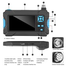 HD 1080P Endoscope Videoscope With Display Borescope Camera Inspection USB Endoscope