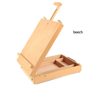 Beech wood painting box for sketching, hand-held wooden convenient painting toolbox, watercolor, watercolor, watercolor, oil painting box, pigment box storage