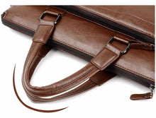 Binli Kangaroo Men's Handbag, Genuine Leather Crossbody Bag, Men's Business briefcase, Horizontal Leather Shoulder Casual Backpack